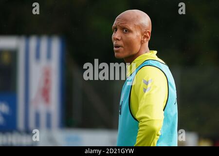 Odense, Danemark. 06e octobre 2020. Ayo Simon Okosun d'Odense Boldklub vu pendant une session d'entraînement à Odense Boldklub terrain d'entraînement Aadalen à Odense. (Crédit photo : Gonzales photo/Alamy Live News Banque D'Images