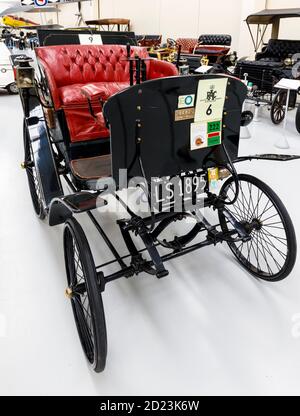 1895 Benz Velo exposé au musée de l'automobile du sud, Otaihanga, Île du Nord, Nouvelle-Zélande. Banque D'Images