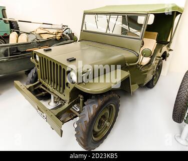 1942 Willys MB Jeep exposé au Musée de l'automobile du sud, Otaihanga, Île du Nord, Nouvelle-Zélande. Banque D'Images