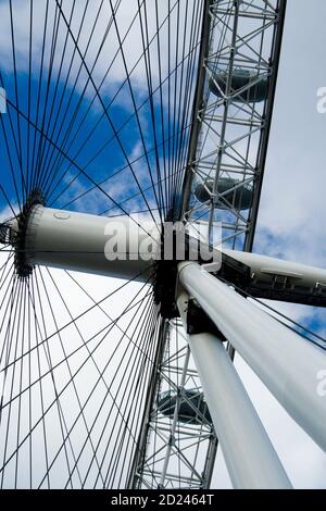 Résumé London Eye dans UN ciel bleu vif Banque D'Images