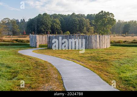 Farmington, Pennsylvanie - champ de bataille national de fort nécessité. Dans une bataille de 1754, au début de la guerre française et indienne, le colonel britannique George Washington Banque D'Images