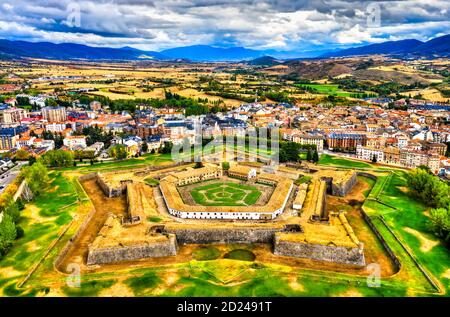 Vue aérienne de la Citadelle de Jaca en Espagne Banque D'Images