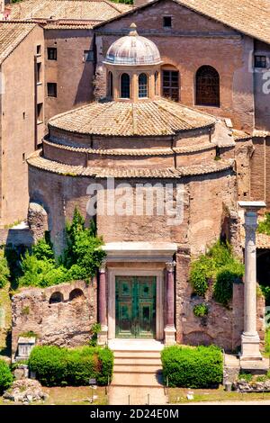 Temple de Romulus, Rome, Italie Banque D'Images