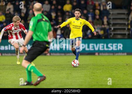 Brondby, Danemark. 10 mars 2019. Besar Halimi (5) de Broendby SI vu pendant le 3F Superliga match entre Broendby IF et AAB au stade Brondby. (Crédit photo: Gonzales photo - Thomas Rasmussen). Banque D'Images