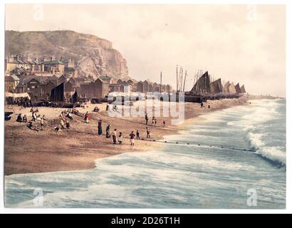 Nostalgic Seaside Escapes : images photochrom vintage des stations balnéaires de l'Angleterre Banque D'Images