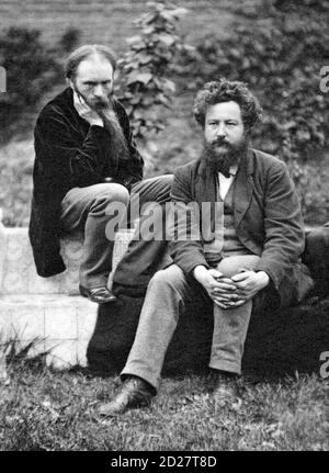 Edward Burne-Jones (1833-1898) et William Morris (1834-1896), portrait de Frederick H. Hollyer, 1874. Banque D'Images