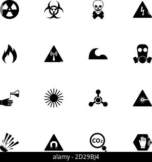 Icône danger - développer à n'importe quelle taille - changer à n'importe quelle couleur. Perfect Flat Vector contient des icônes telles que le crâne, le masque à gaz, la prudence, la main d'arrêt, le rayonnement, l'ac Illustration de Vecteur