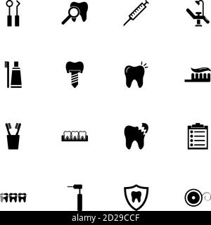 Icône dentaire - développer à n'importe quelle taille - changer à n'importe quelle couleur. Perfect Flat Vector contient des icônes telles que l'implant dentaire, les caries, les bretelles, le dossier médical, l'aap Illustration de Vecteur