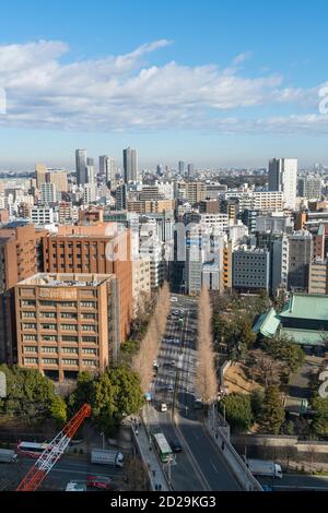 Paysage urbain d'Ochanomizu vers le Hongo à Chiyoda Tokyo. Banque D'Images