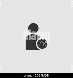 Icône d'arrêt à plat. Pictogramme noir sur fond gris. Symbole d'illustration vectorielle Illustration de Vecteur