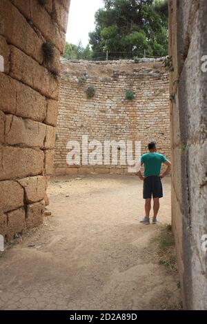 Site archéologique de Mycinae, classé au patrimoine mondial de l'UNESCO, à Péloponnèse, en Grèce Banque D'Images