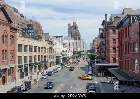 Vue depuis la High Line à New York. Photo par Liz Roll Banque D'Images