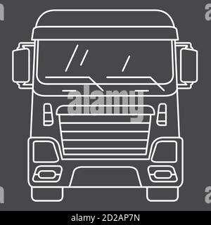 Vue avant du camion de cabine de chargement.icône pour les services de livraison. Illustration de Vecteur