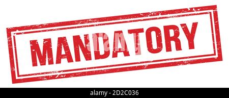 TEXTE OBLIGATOIRE sur l'estampille rectangulaire rouge grungy vintage. Banque D'Images