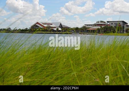 Maisons à Babcock Ranch, une communauté solaire dans SW Florida utilisant le soleil pour alimenter des maisons et produire de l'électricité de véhicules Banque D'Images