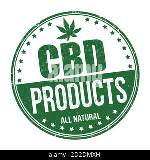 Les produits CBD signent ou appoints sur fond blanc, illustration vectorielle Illustration de Vecteur