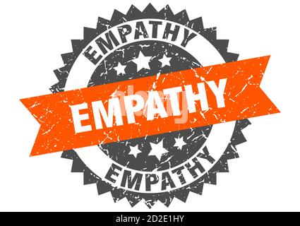 timbre d'empathie. signe de grunge rond avec ruban Illustration de Vecteur