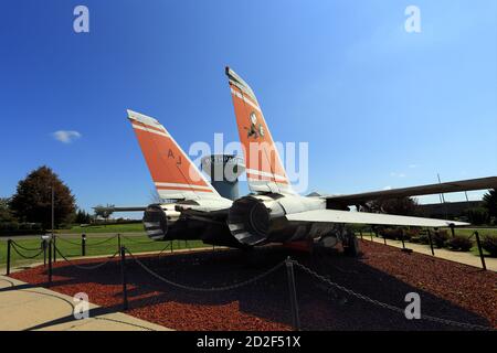 Grumman F-14D Tomcat avion de chasse sur affichage permanent Bethpage long Île de New York Banque D'Images