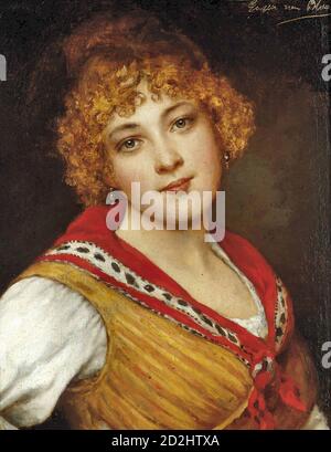 Blaas Eugene de - une jeune Beauté vénitienne - autrichienne École - 19e siècle Banque D'Images
