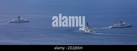 RIMPAC exerce des exercices militaires au large de la côte sud de Kona à Hawaï avec Nuclear Missle Cruiser, classe Virginia. Banque D'Images