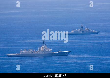 RIMPAC exerce des exercices militaires au large de la côte sud de Kona à Hawaï avec Nuclear Missle Cruiser, classe Virginia. Banque D'Images