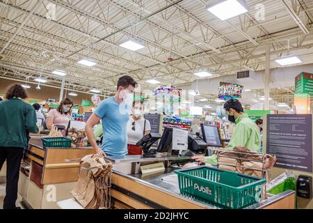 Orlando Florida,quartier de Colonialtown,Publix,supermarché,Covid-19 coronavirus pandémie maladie infectieuse maladie santé maladie biologique crise,nous portent Banque D'Images