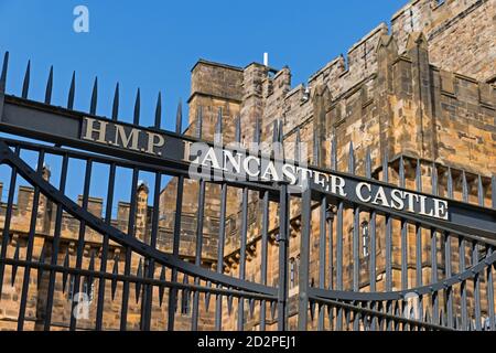 Château de Lancaster HMP. Signe. Lancashire Royaume-Uni Banque D'Images