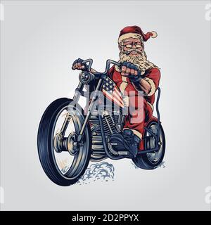 Pere Noel Cadeaux De Noel Moto Motard Photo Stock Alamy