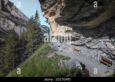 Lac Oeschinen, Kandersteg, Berne, Suisse, Europe Banque D'Images