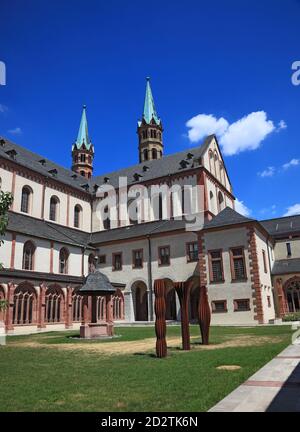 Cloître, St.-Kilians-Dom zu Würzburg ou la cathédrale Saint Kilian, Würzburg, Wuerzburg, Basse-franconie , Bavière, Allemagne Banque D'Images