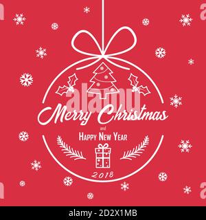 Boules de Noël avec inscription à l'intérieur. Illustration de Vecteur