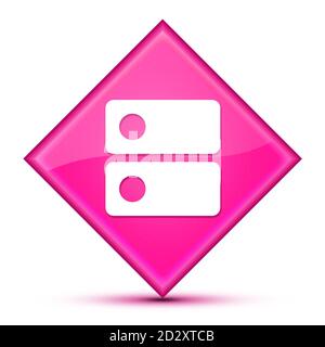 Icône DNS isolée sur luxueux bouton de diamant rose ondulé abstrait illustration Banque D'Images