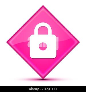 icône https isolée sur un luxueux bouton de diamant rose ondulé illustration Banque D'Images