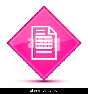 Icône de la page de devis isolée sur un luxueux bouton en losange rose ondulé illustration abstraite Banque D'Images