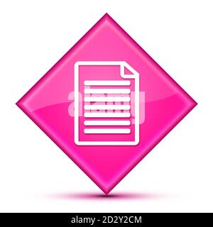 Icône de page de devis libre isolée sur un diamant rose ondulé de luxe illustration du résumé du bouton Banque D'Images