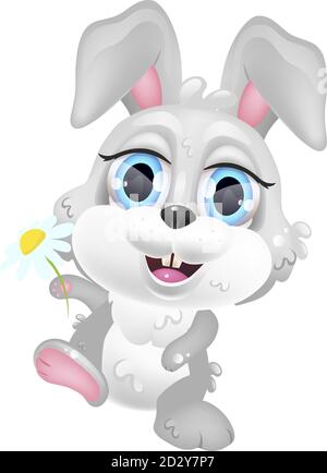 Smiling Cute Anime Girl Bebe Lapin Vector Illustration Image Vectorielle Stock Alamy