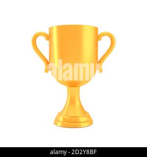Prix de la coupe du gagnant, logo du trophée doré isolé sur fond blanc Illustration de Vecteur