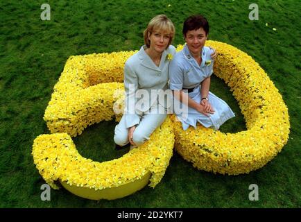 PA NEWS PHOTO 7/5/98 ACTRICE JENNY SEAGROVE (À GAUCHE) À UN PHOTOCALL À LONDRES AVEC BECKY CHADY, INFIRMIÈRE MARIE CURIE DE L'ANNÉE, INFIRMIÈRE EN CANCÉROLOGIE Banque D'Images