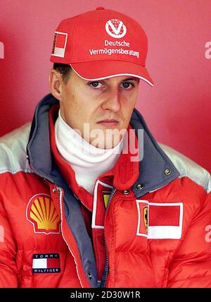 Michael Schumacher, pilote allemand de Formule 1 Ferrari, a terminé troisième au Grand Prix britannique de Silverstone. Banque D'Images