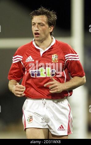 DaN Luger, joueur Lions britannique et irlandais, en action contre l'Australie occidentale. 20/06/01: Luger a été exclu de l'équipe Lions pour le match de rugby contre la Nouvelle-Galles du Sud, au stade de football de Sydney. Banque D'Images