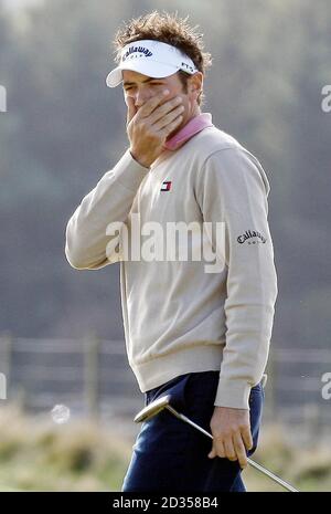 Nick Dougherty sur le 3ème trou lors du championnat Alfred Dunhill Links à St Andrews, Fife, Écosse. Banque D'Images