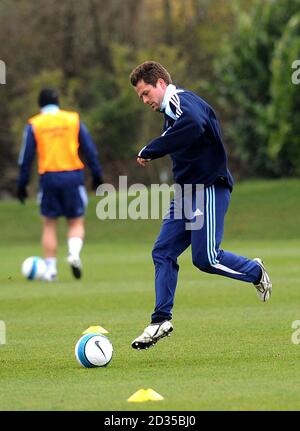 Michael Owen, de Newcastle United, s'entraîne au camp d'entraînement Blue Flame à Longbenton, à Newcastle. Banque D'Images