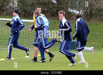 Michael Owen, de Newcastle United, s'entraîne au camp d'entraînement Blue Flame à Longbenton, à Newcastle. Banque D'Images