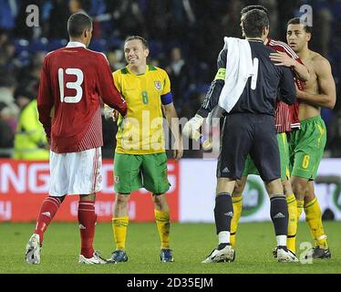 Le capitaine du pays de Galles Craig Bellamy pendant l'International friendly au stade Bronby, Danemark. Banque D'Images