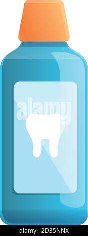 Sourire l'icône rince-bouche. Dessin animé de l'icône de vecteur de bain de bouche sourire pour la conception de Web isolée sur fond blanc Illustration de Vecteur