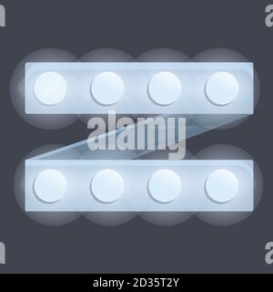 Icône de bandes lumineuses LED brillantes. Dessin animé de lumières à bande lumineuse icône vectorielle pour la conception de sites Web isolée sur fond blanc Illustration de Vecteur