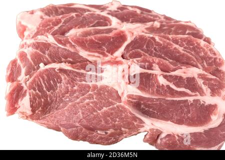 ​​pork viande coupée en tranches, sur fond blanc. Banque D'Images
