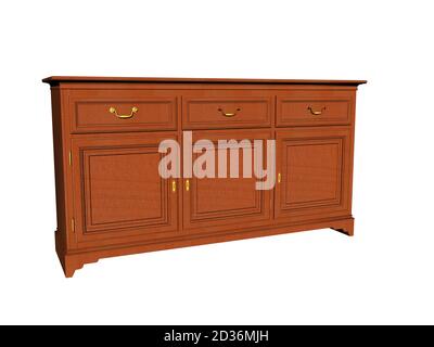 commode en bois brun avec tiroirs Banque D'Images