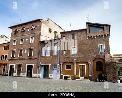 La maison médiévale du capitaine de fortune Ettore Fieramosca à Trastevere - Rome, Italie Banque D'Images