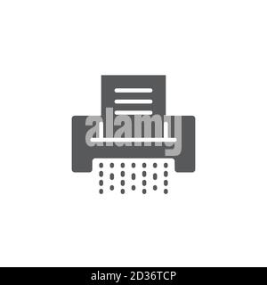 Symbole d'icône vecteur destructeur de documents papier isolé sur fond blanc Illustration de Vecteur